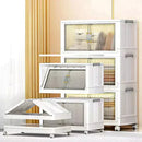 BoxMax™ – Kit de 12 Cajas Organizadoras Apilables con Ruedas y Puerta Frontal