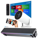 Mini Proyector 4K Ultra HD + Barra de Sonido Bluetooth